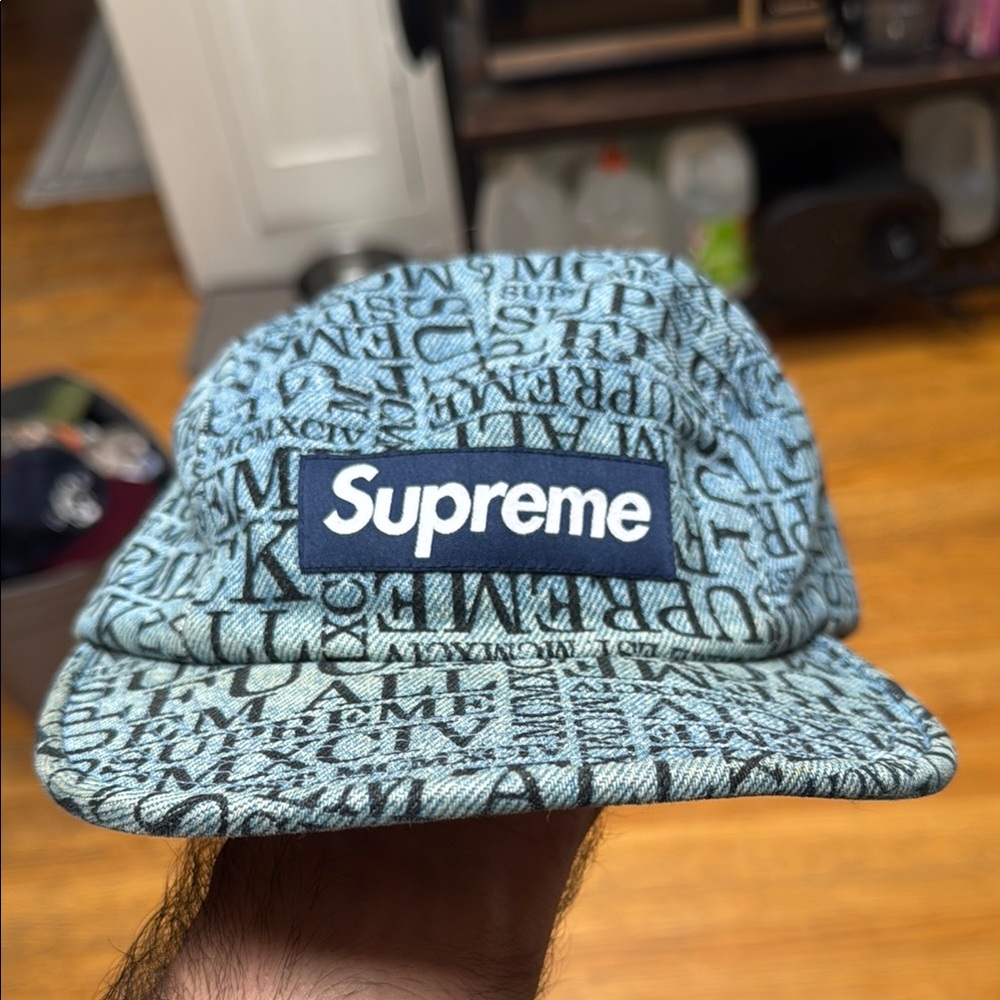 Supreme Blue Text Print Cap